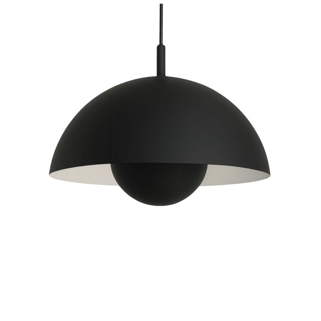 Colgante Media esfera, ø 400 mm con media esfera invertida. 2 x E30 negro