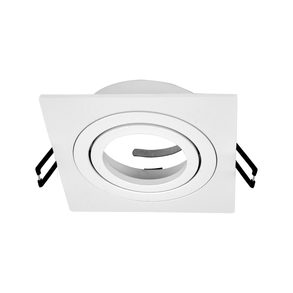 ARTEFACTO DE EMBUTIR CUADRADO DICRO X1 MOVIL ALUMINIO BLANCO, CON CONECTOR GU10