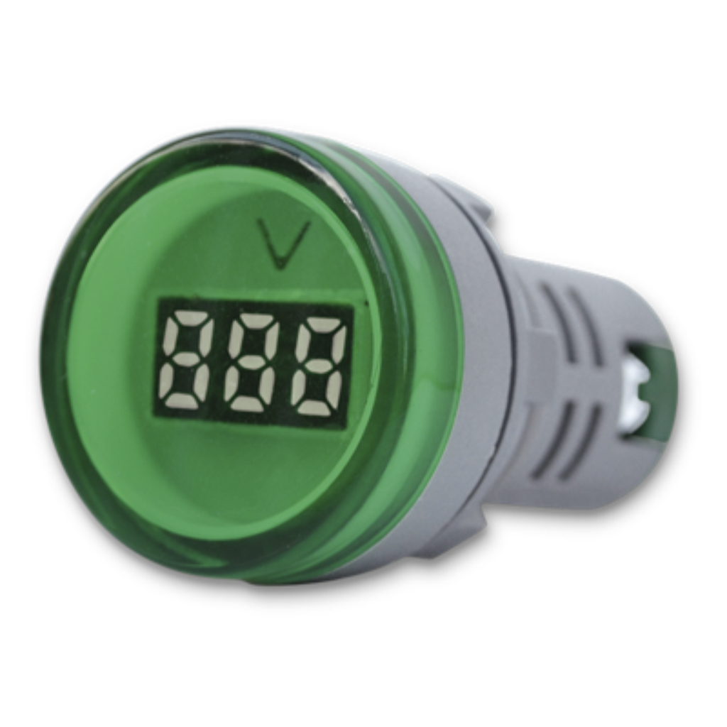 MINI VOLTRIMETRO DIGITAL TBCIN REDONDO VERDE