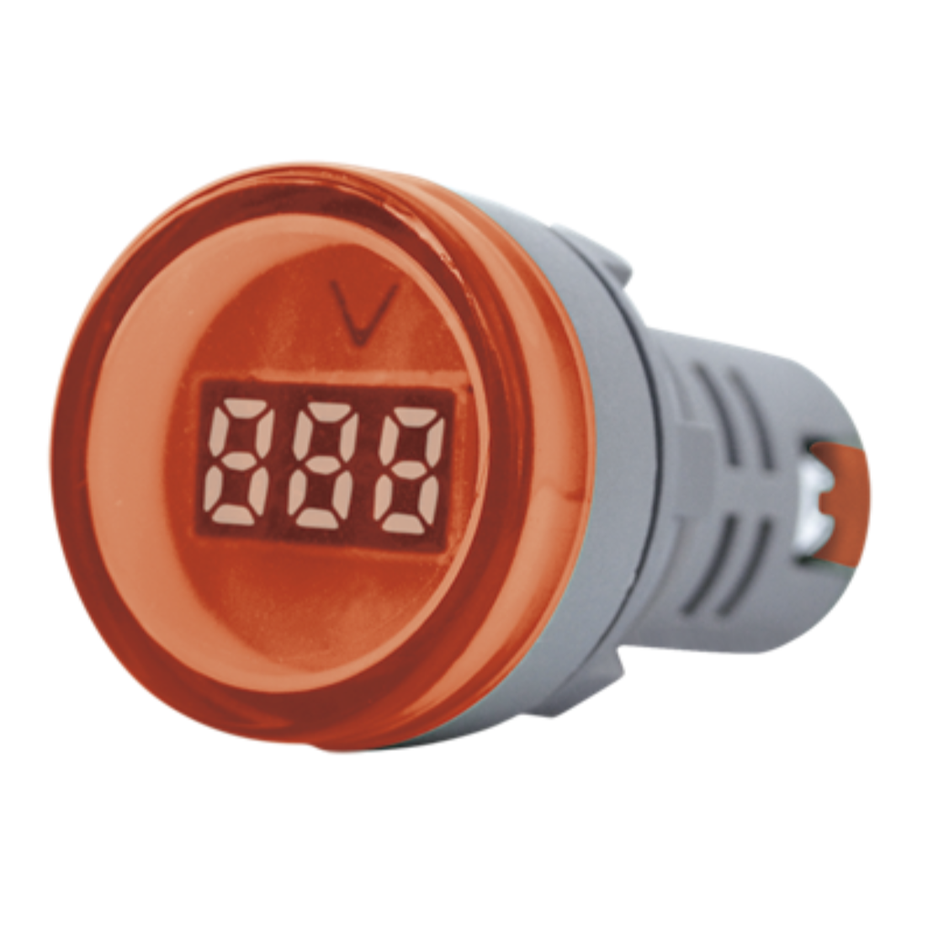 MINI VOLTRIMETRO DIGITAL TBCIN REDONDO ROJO