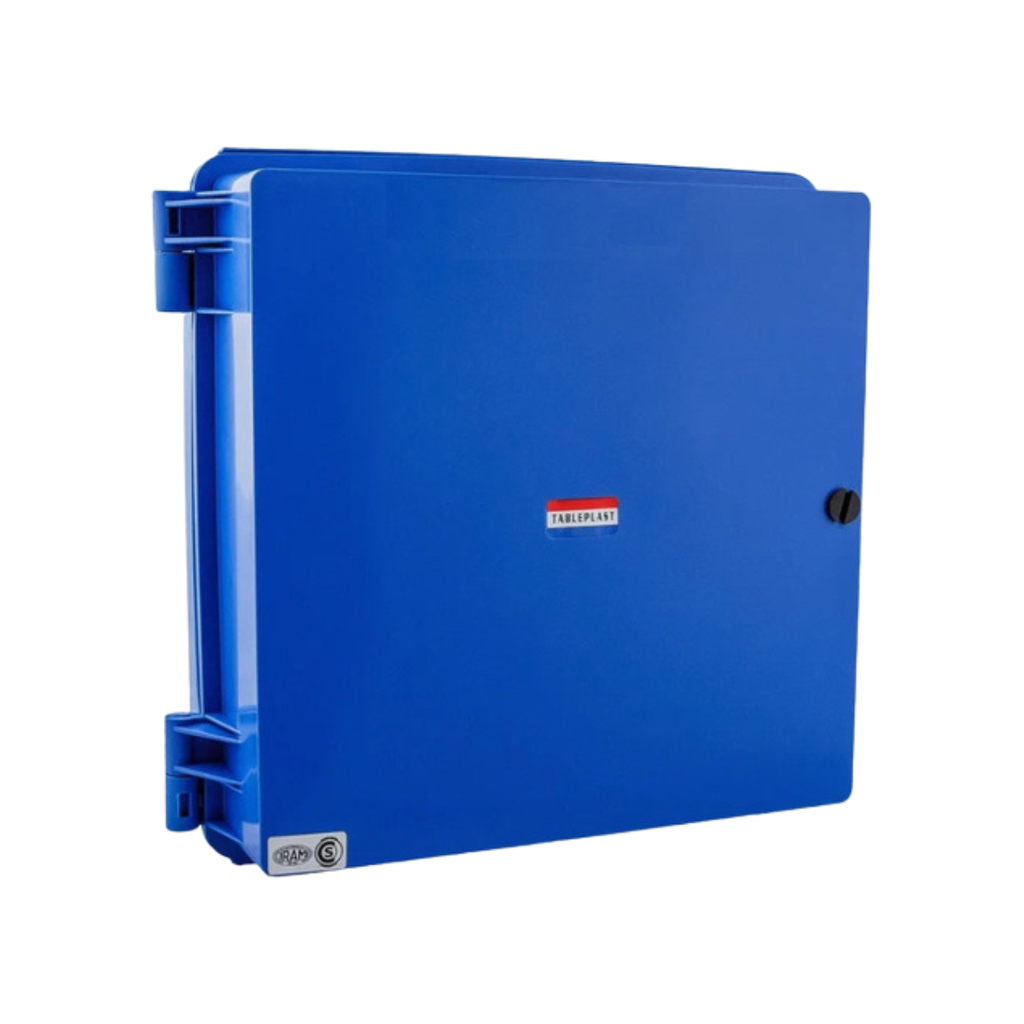 GABINETE CON CHASIS METÁLICO COLOR AZUL - IP65 IK10 DE 208X285X125MM