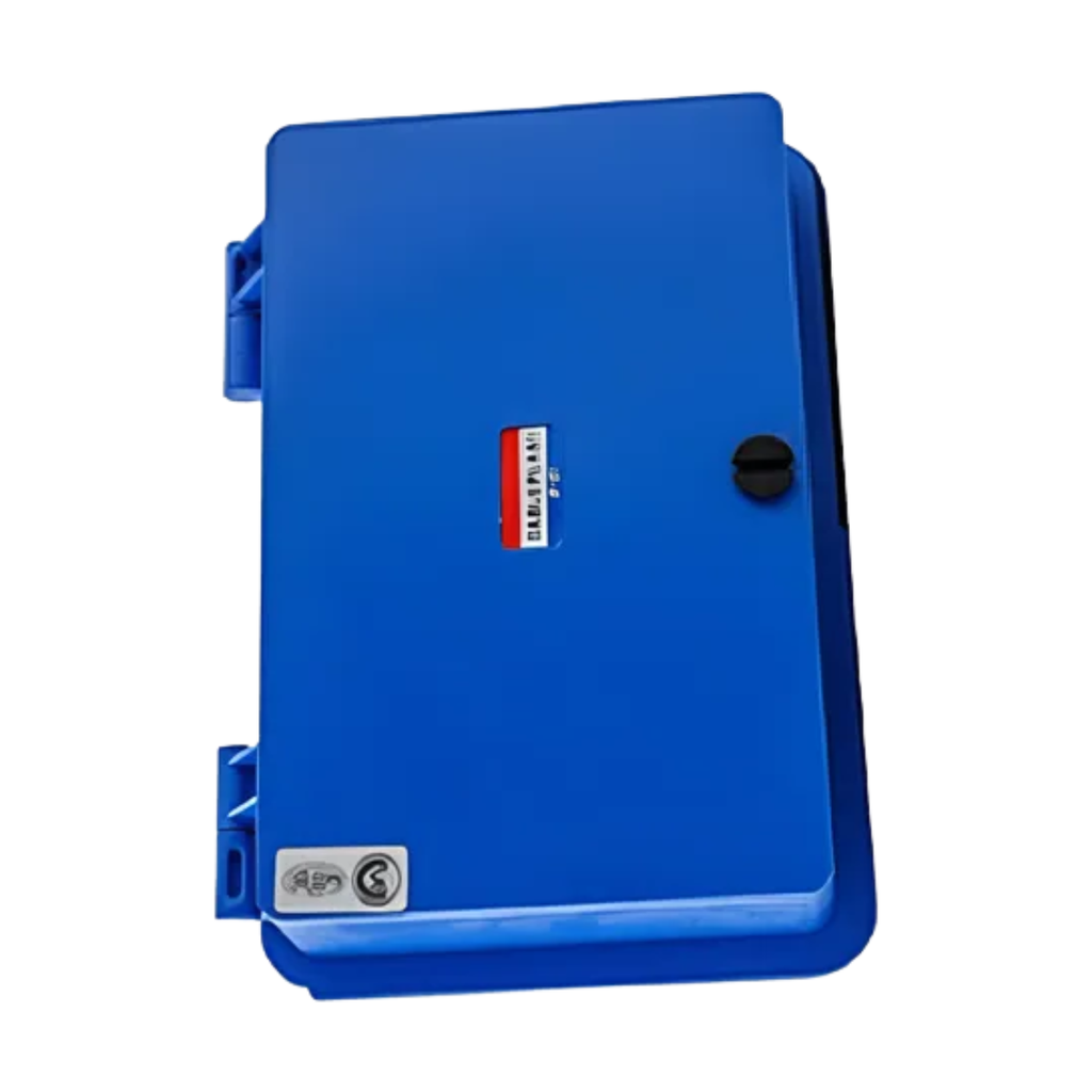 GABINETE CON CHASIS METÁLICO COLOR AZUL - IP65 IK10 DE 380X464X154MM