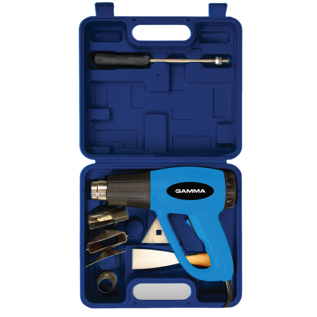 Pistola de calor en KIT 200W  | 250-550 L/min | 300ºC - 500ºC con maletin y accesorios