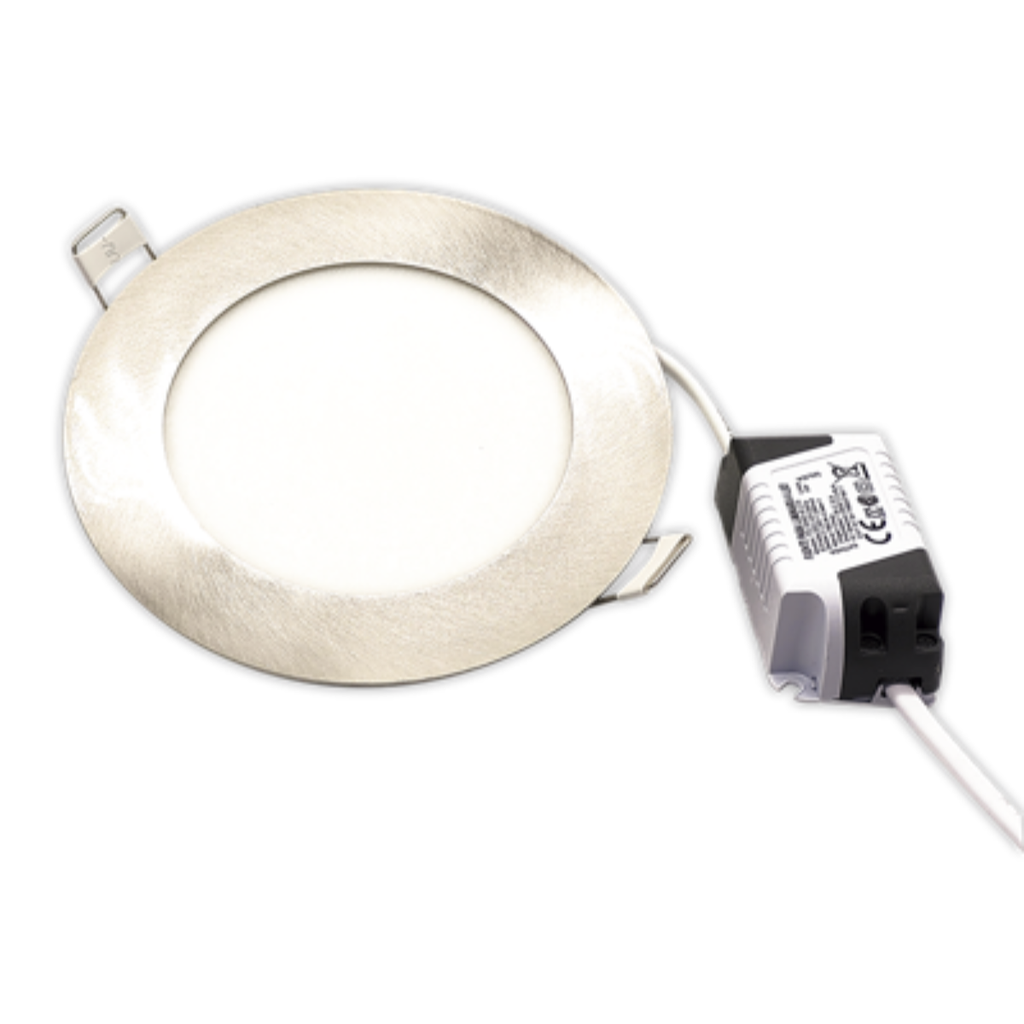 LUMINARIA DE EMBUTIR A LED TBCIN CIRCULAR PLATIL 8W LUZ CALIDA