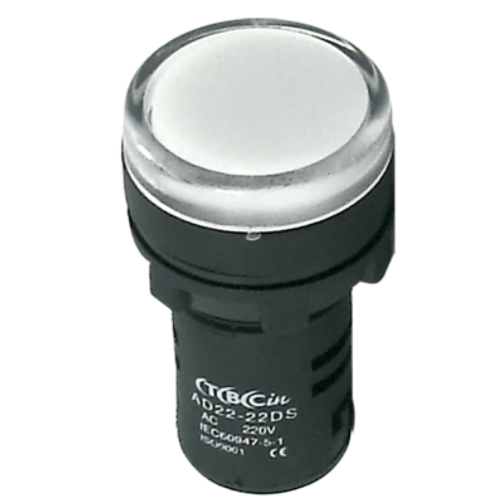 MONOBLOQUE PLASTICO TBCIN PILOTO 22MM MULTILED COLOR BLANCO