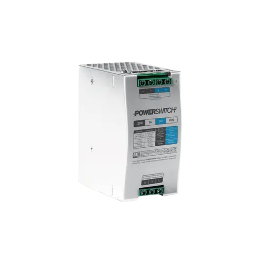 FUENTE RIEL DIN POWERSWITCH GAB. METALICO 24V 5A IP20