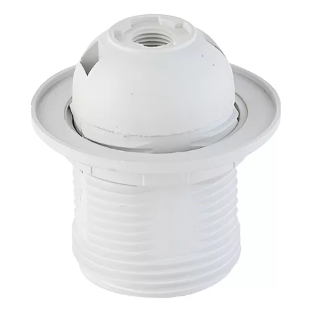Portalamparas plastco E27 con aro Macroled blanco