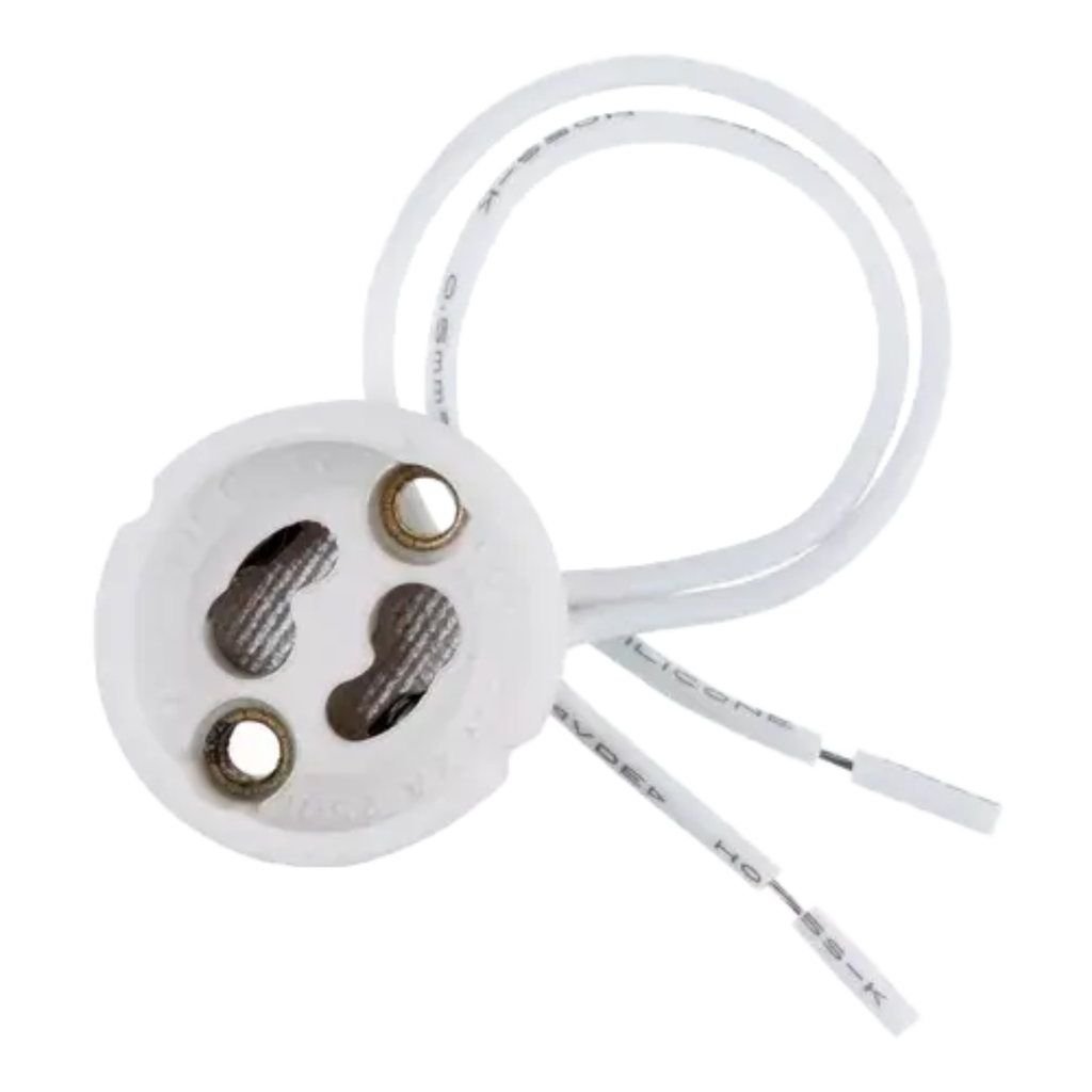 CONECTOR GU10 CERAMICO CON 15CM DE CABLE ENTELADO