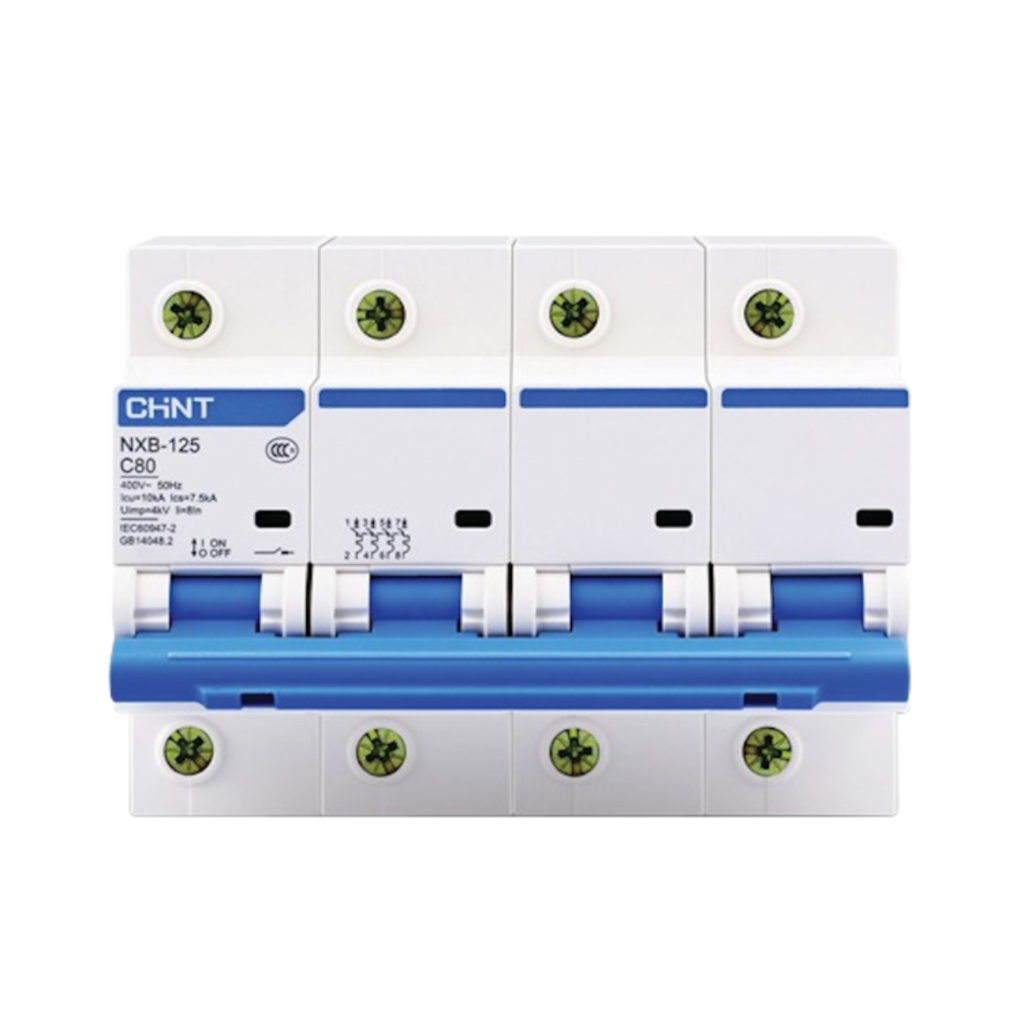 Int. Termomagnético CHINT NXB-125, In:100A, Icn:10kA, Curva C, 4-polos