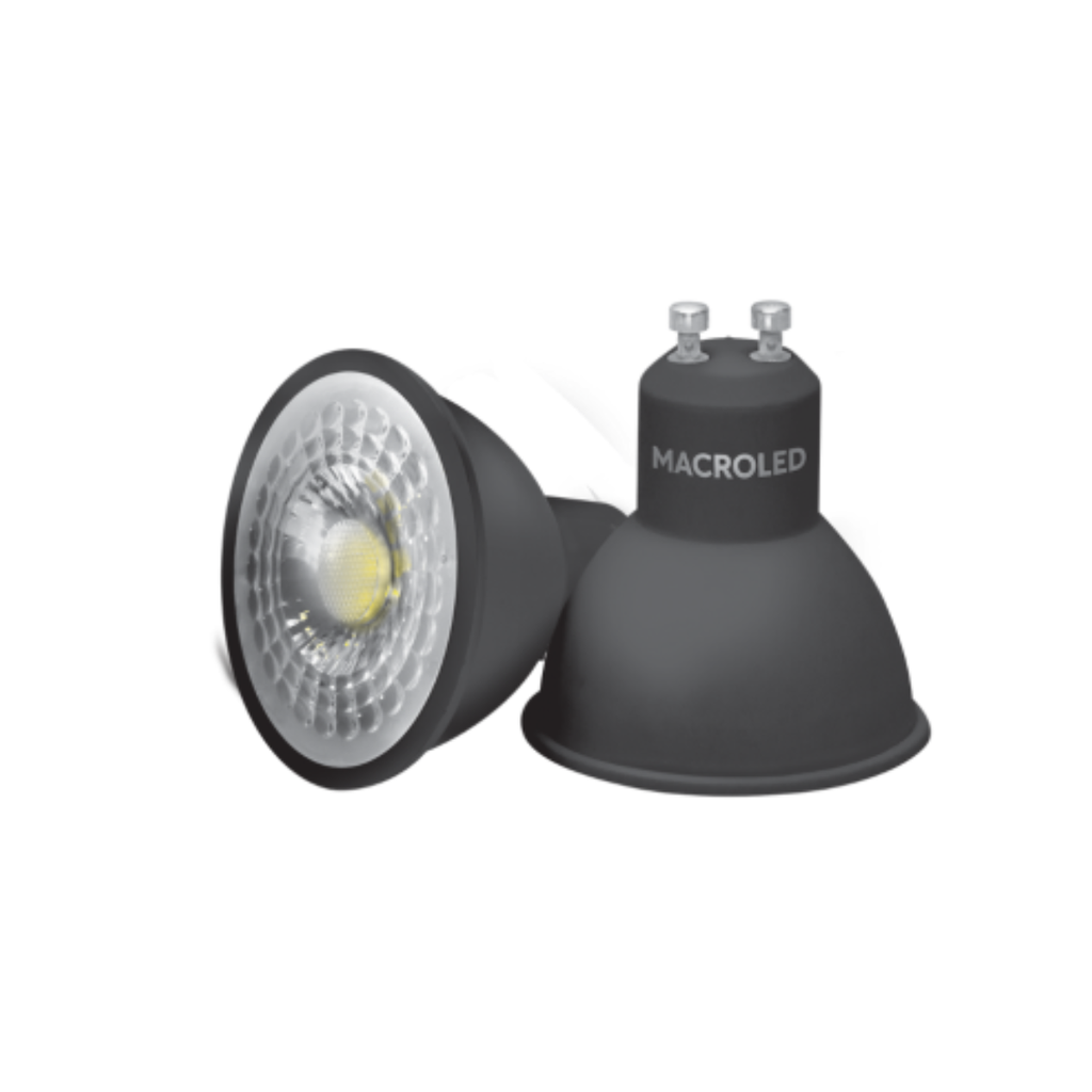 Lampara dicroica negra 7w Macroled frio