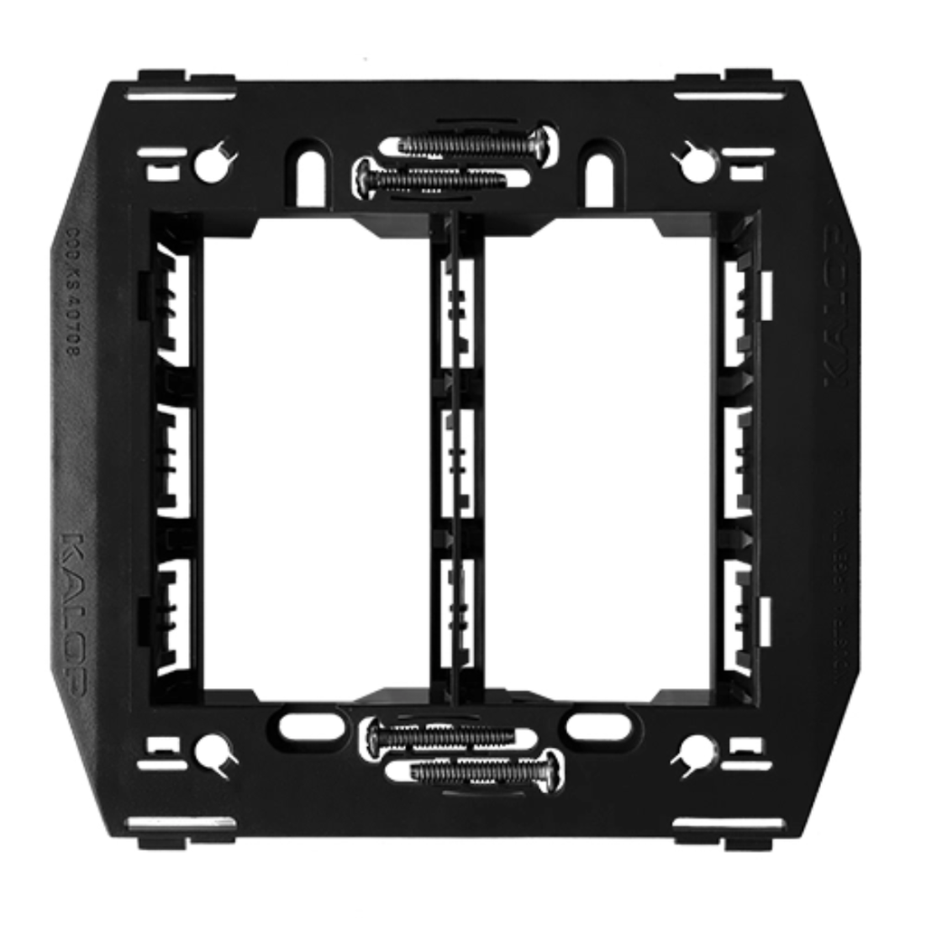 Bastidor unico 6 modulos Kalop negro