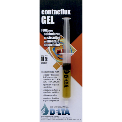 [DTAGEL] Contacflux GEL, flux para circuitos de montaje superficial Jeringa de 10cc