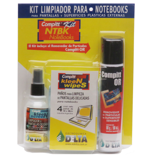 [DTANT] Compitt NTBK, kit de limpieza de NOTEBOOKS 60cc + 4 paños (*)+aerosol