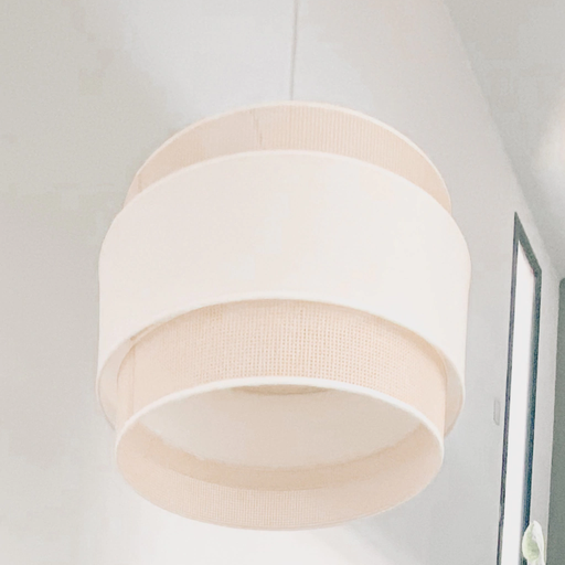 [CHJ00660] NERVO LAMPARA VAT ESTERILLA Y LIENZO NATURAL 45X29