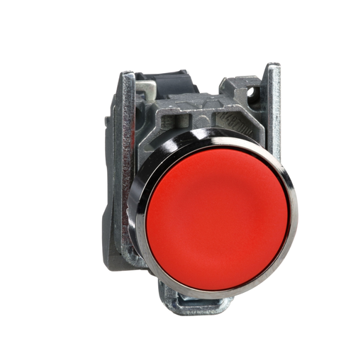 [SCHXB4BA42] Pulsador Rasante, metálico, 1NC, Rojo