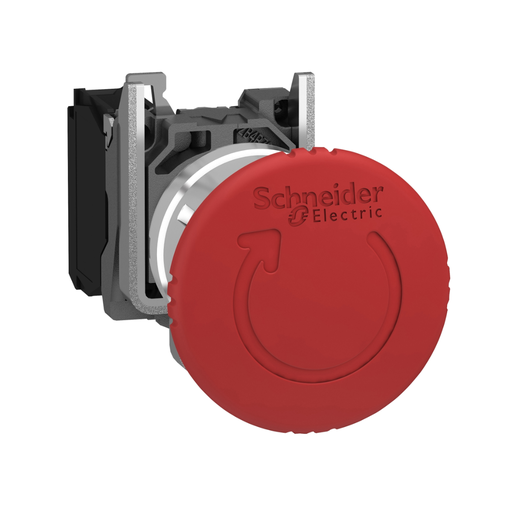 [SCHXB4BS8442] Parada de Emergencia metálica de 1/4 de Giro, metálica, 1NC, Ø 40mm, Rojo