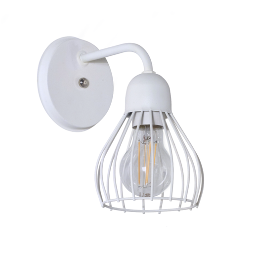 [FERAP-128B/T] Aplique "PORTO" jaula de 1luz (Ancho:123x H:210mm) BLANCO TEXTURADO