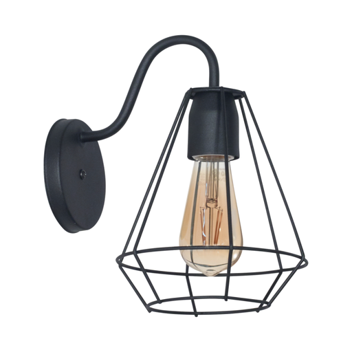 [FERAP-163N/T] Aplique "ORLEANS" 1 luz (H:260x An:180x L:235mm) NEGRO TEXT