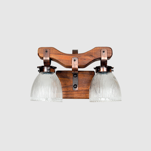 [FERAP-236COB] Dis-Aplique de 2 luces de mad c/tulipa dia. 13 cm. tra COBREADO