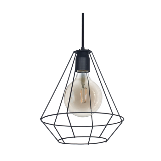 [FERC-1017N/T] Colgante "ORLEANS" (Ø 260 x H: 300 mm.) NEGRO TEXT