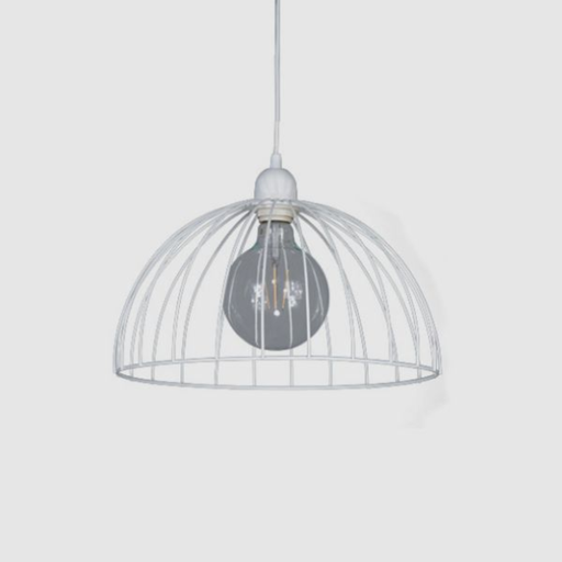 [FERC-103B/T] Colgante "JAULA" semiesférico (Ø 375 H:210 mm.) BLANCO TEXTURADO