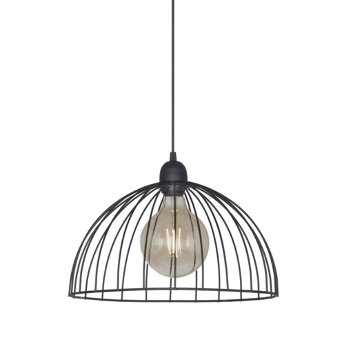 [FERC-103N/T] Colgante "JAULA" semiesférico (Ø 375 H:210 mm.) NEGRO TEXT