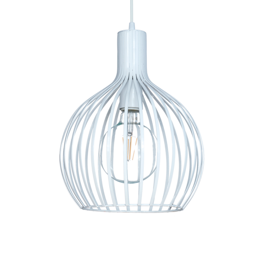 [FERC-107BLA] Colgante "CUENCA" (Ø 290 H:385 mm.) BLANCO