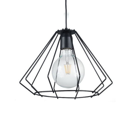 [FERC-189N/T] Colgante "JAULA DIAMANTE" (350x260 mm.) NEGRO TEXT