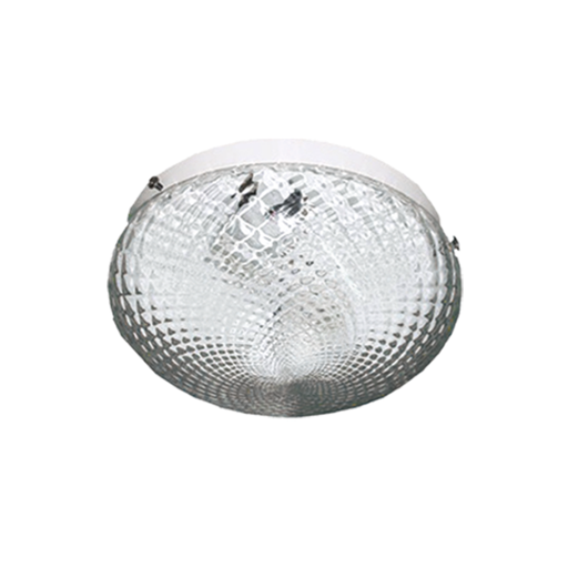 [FERP-202BLA] Plafón Boina "VENECIANO" Ø 20 cm. c/base blanca BLANCO