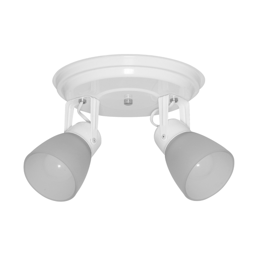 [FERSR-210BLA/A] Spot redondo de 2 luces "ALBA" c/tulipa satinada BLANCO