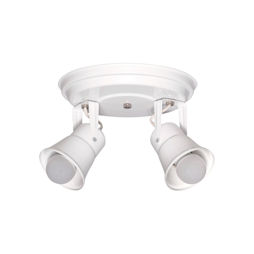 [FERSR-220BLA] Spot redondo de 2 luces c/ capuchón de chapa curvo BLANCO