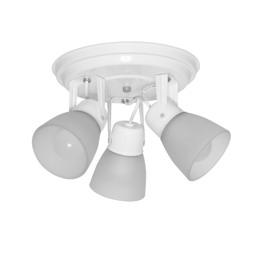 [FERSR-310BLA/A] Spot redondo de 3 luces "ALBA" c/tulipa satinada BLANCO