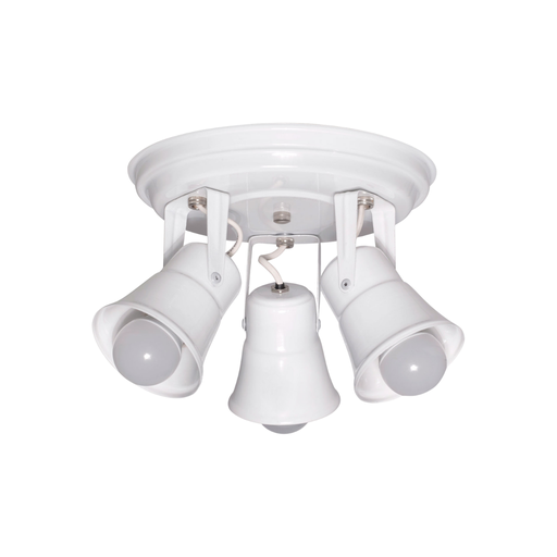 [FERSR-320BLA] Spot redondo de 3 luces c/ capuchón de chapa curvo BLANCO