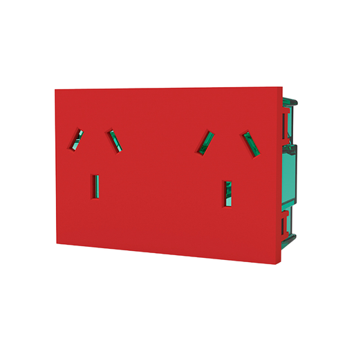 [CAM7698] MOD.TOMA DOBLE C/T.P/ENERG.ESTAB.SIN DERIV.C/PROT.-EASYFIT - ROJOS