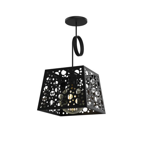 [SPLHOLE01-NE] HOLE01. COLGANTE CHAPA NEGRO CUADRADO. 1 LUZ