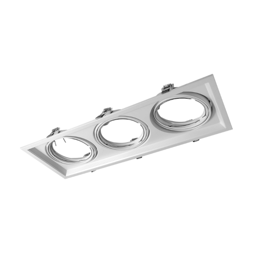 [CORAECAR-X3-MB] CARDANICO AR111 MACROLED DE EMBUTIR X3 MARCO BLANCO