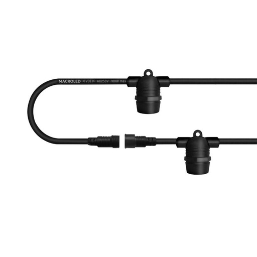 [CORGUIRC-10MT-E27] Guirnalda de 10mts C/portalampara corto Macroled IP66