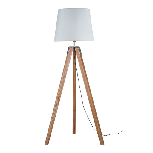 [CAR1151P] LAMPARA DE PIE TRIPODE EN MADERA PARAISO ALTURA TOTAL 162 CM CON PANTALLA DE LINO DE 35X45X35 CM