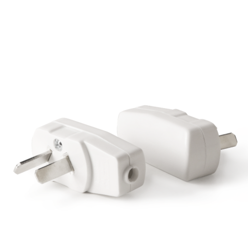 [VCDFI-2P] Ficha de dos espigas IRAM 2063 Blanco/Negro