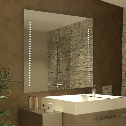 [DABESPEJO-1] Espejo con luz de led incorporada touch con linea de puntos en sus bordes 77.5x60cm