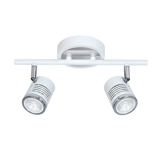 [DABLod-2 Blanco] Spot de chapa de 2 luces blanco con detalle cromo