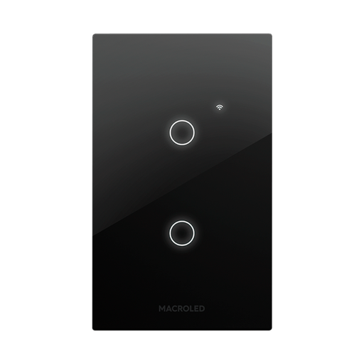 [CORTSX2N] Tecla smart 10A 2 canales Macroled negro