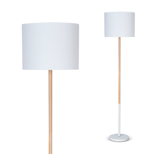 [DABTOKIO-PB] Lampara pie de madera con pantalla; H137cm; para E27 