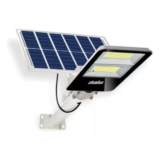 [ATOSolar  - Street 130WLed MAX] Luz  Solar Street inalámbrica  130WLED - Recargable - Batería de litio incorporada Apto intemperie IP65 - Control Remoto incluido - Modo automático encendido noche apagado de día - Temporizador enc. 3 / 5 / 8Hs. Seleccionable - Apagado manual -  KIT DE INSTALACION (BARRAL) Y MONTAJE SIN CARGO
