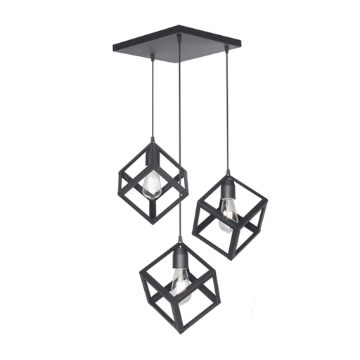 [FERC-3007N/T] Colgante de 3 luces "CUBO" (Base 300x300 mm.)