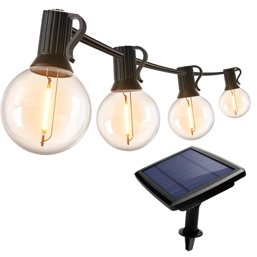 [TBCEV-1225-SP] GUIRNALDA AUTONOMA SOLAR TBCIN DE 12 MTS CON 25 LAMPARAS G40 LUZ CALIDA