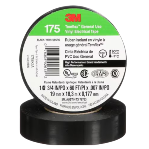 [MMM66070] Temflex 175 19mm x 18m negra