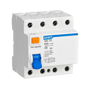 [CORNXL-63 3P+N 63A 30mA AC 6kA] DISYUNTOR TETRAPOLAR CHINT NXL, 63A - 30mA - Clase AC - 6kA