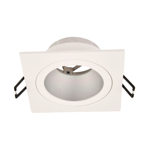 [CORAECADF-X1-BC-ALU] ARTEFACTO DE EMBUTIR CUADRADO ANTIDESLUMBRANTE DICRO X1 FIJO ALUMINIO BLANCO-CROMO