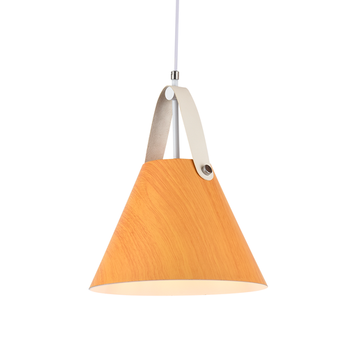 [CARC26] COLGANTE DE UNA LUZ EN METAL Y MADERA DIAMETRO 25 CM ALTURA 22 CM PARA E27